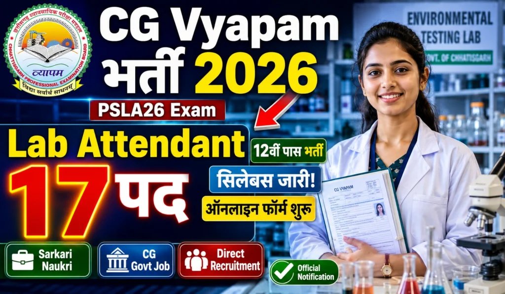 CG Vyapam Prayogshala Paricharak Recruitment 2026