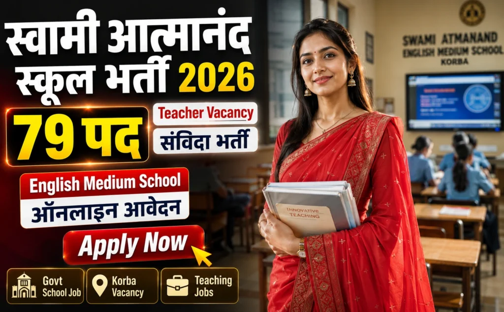 Swami Atmanand School Korba Vacancy 2026